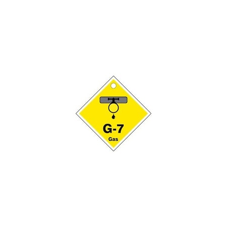 Accuform Energy Source ID Tag, G-7 GAS, 2.5in x 2.5in, Plastic, 5PK TDK407VPM
